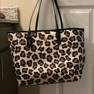 Leopard print Coach tote